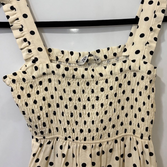 Zara Polka Dots Strappy Midi Dress - Picture 2 of 4